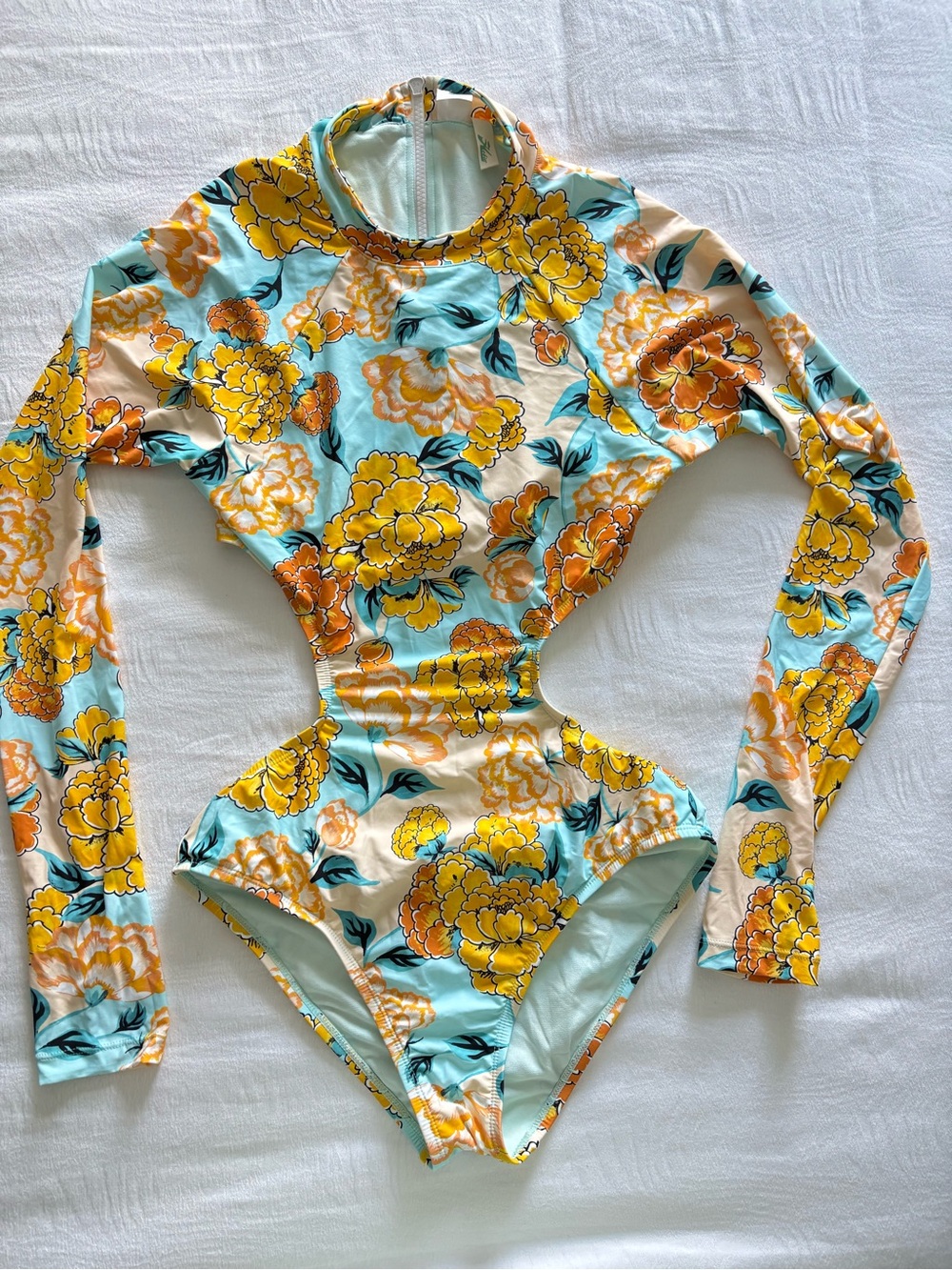 Hobie Floral One-Piece Swimsuit in Aqua, Yellow & Orange